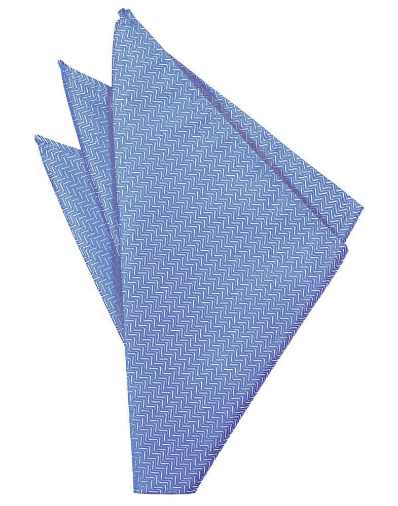 Cardi Cornflower Herringbone Pocket Square