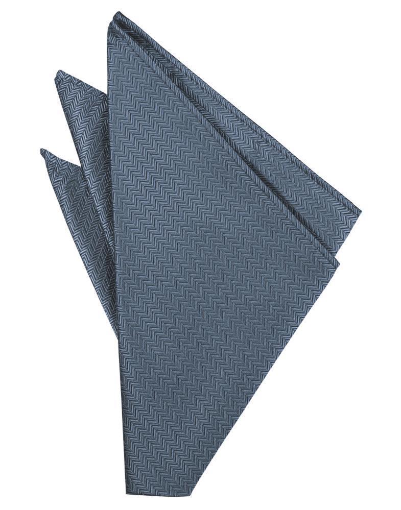 Cardi Desert Blue Herringbone Pocket Square