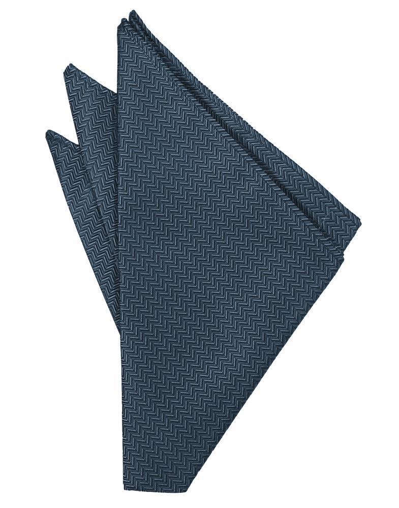 Cardi Haze Blue Herringbone Pocket Square