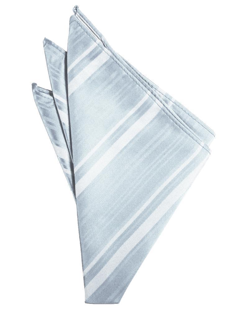 Cardi Light Blue Striped Satin Pocket Square