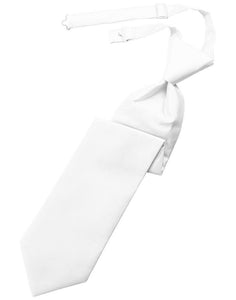 Cardi White Solid Twill Kids Necktie